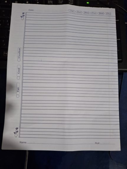 রুলিং, ডিমাই খাতা ইংরেজি